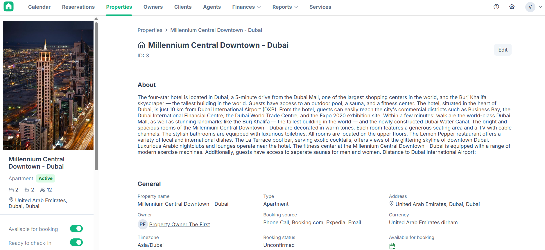 Property details product interface