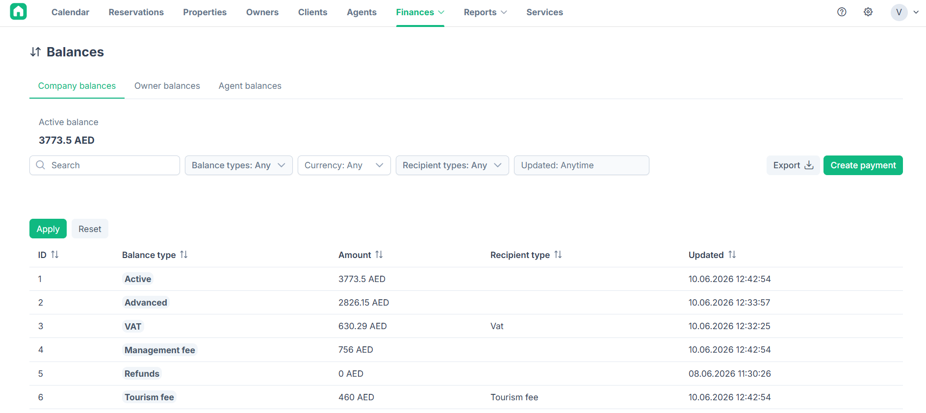 Expense Management product interface